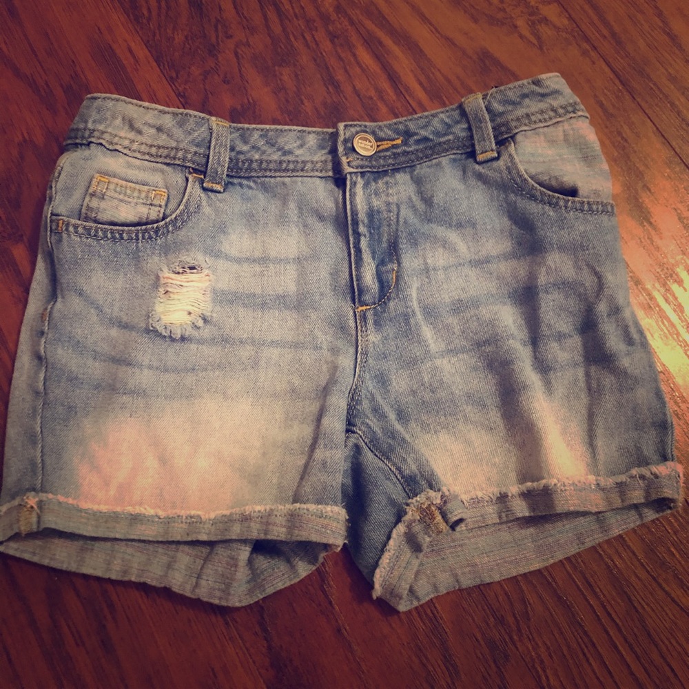 Ripped jean shorts